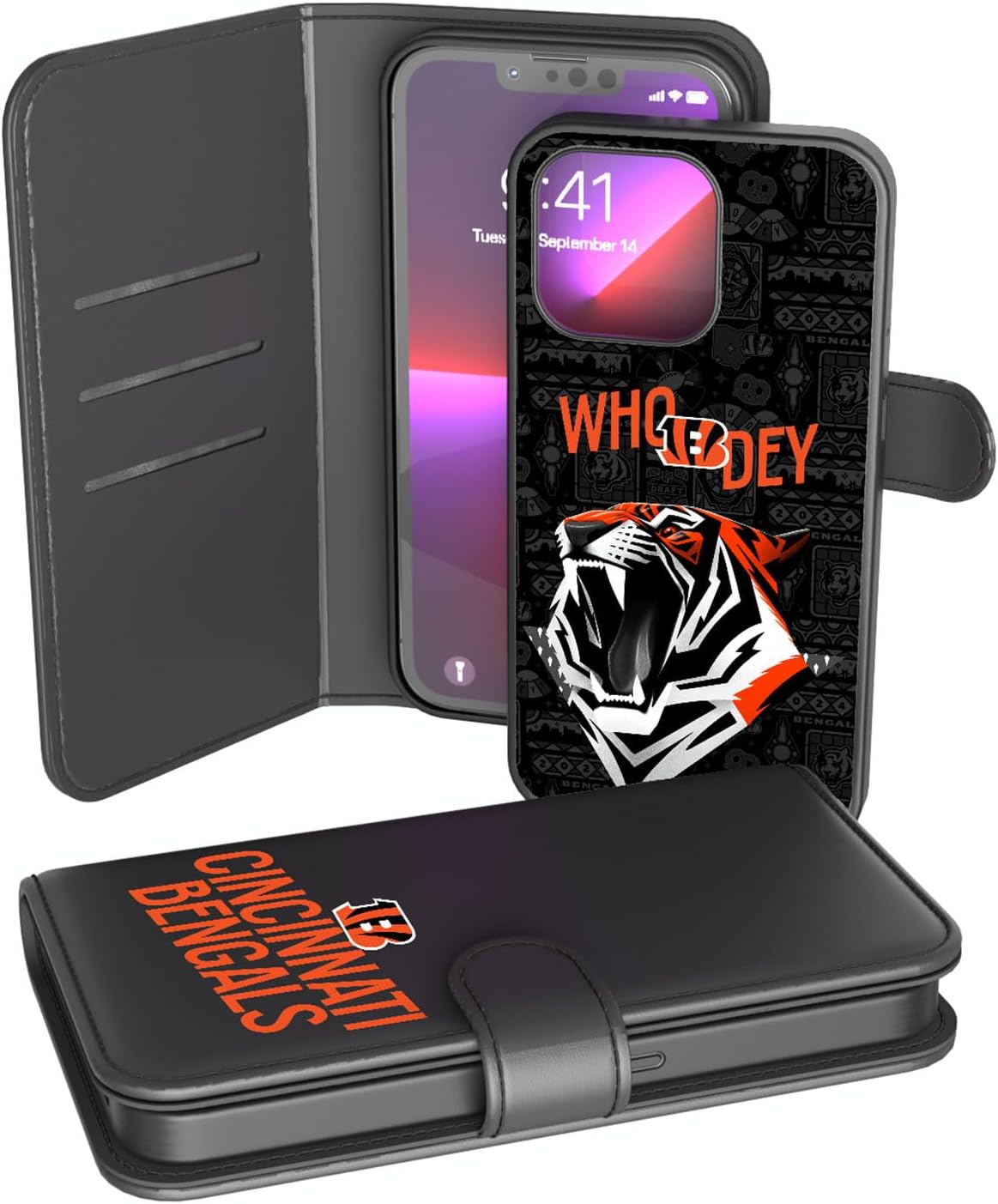 Keyscaper Black Minnesota Vikings Wallet Case for iPhone
