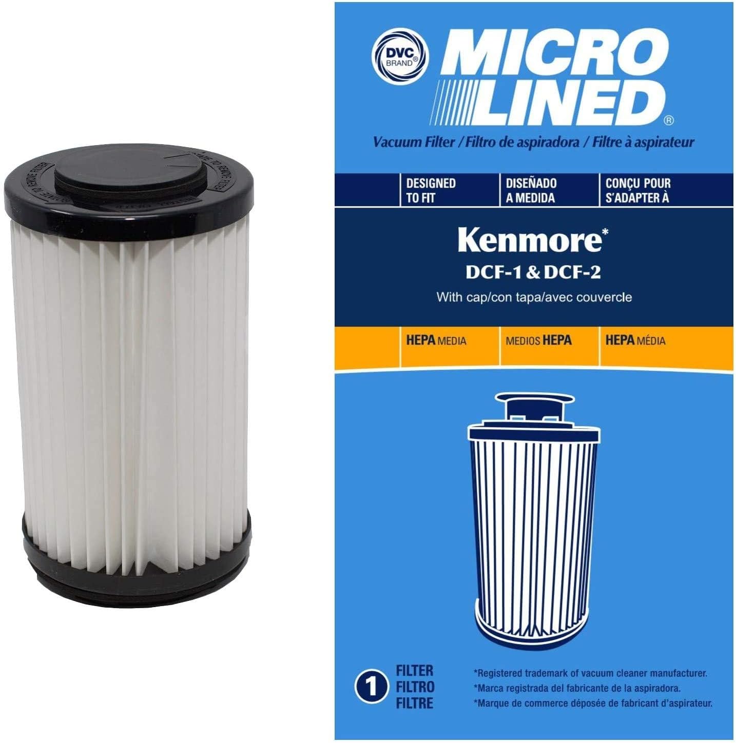 DVC Replacement Tower Filter fits 2082720 for the Kenmore DCF-1, DCF-2 Bagless Upright and Panasonic Commercial Bagless Upright Vacuums | Includes 1 Micro-Lined Filter : Everything Else