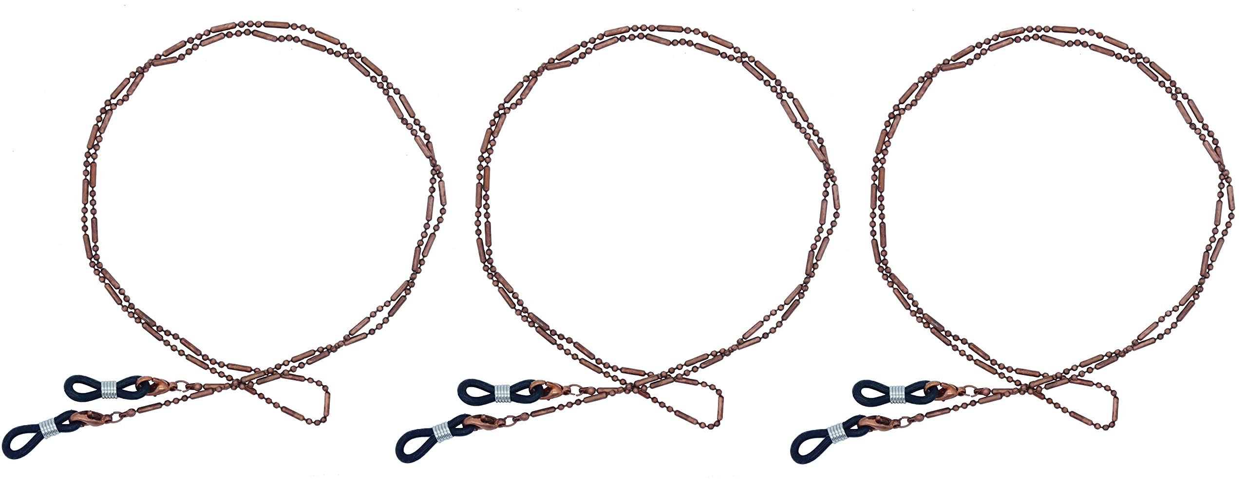 Goopticians Metal Spectacle Chain With Lobster Claw Replaceable Silicone Hoop/Tensioners + Spare Hoops