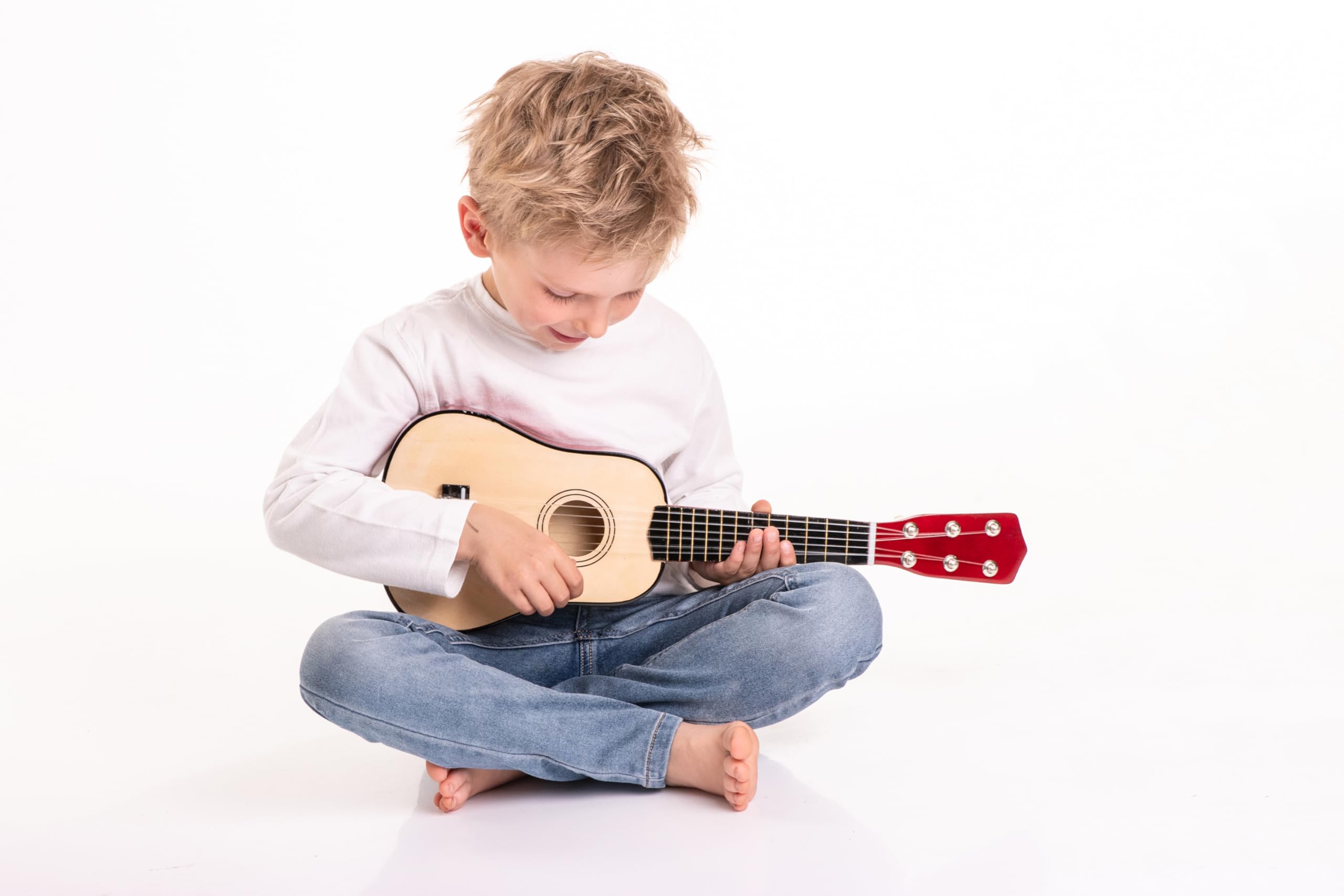 VEDES Großhandel GmbH - Ware Boogie Bee Holzgitarre mit 6 Saiten, 55 cm