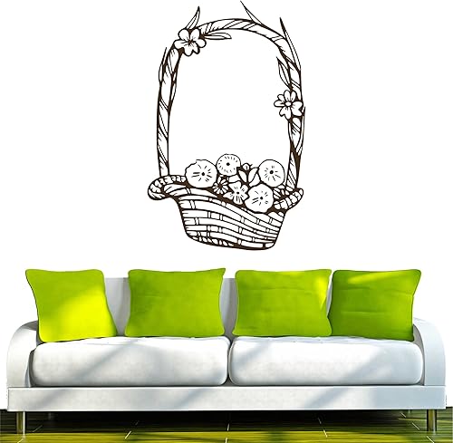 Pegatina de pared D77 Flor Decorativa 37.8x23.6in - Marrón