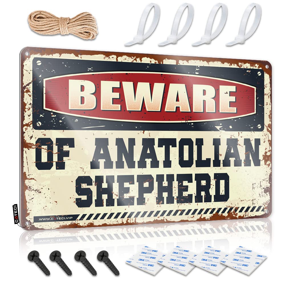 Funny Wall Decor Signs Beware Of Anatolian Shepherd Tin Sign Personalized Metal Signs For Outdoors Small Sign(30X40CM)