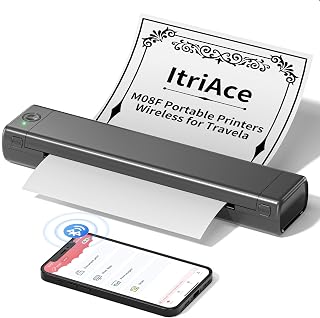 Portable Printers Wireless for Travel, M08F Portable Printer, Inkless Thermal Printer Support 8.5'' x 11'' US Letter Paper for Home, Offfice, School, Compatible with Android, iOS Phone & Laptop