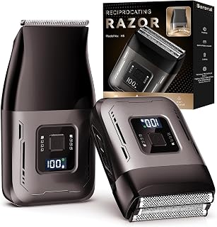 Cordless Foil Shaver for Men: High-Speed 6000RPM, Dual Replacement Heads (Foil + Trimmer), USB-C Rechargeable, IPX7 Waterproof & Battery Display