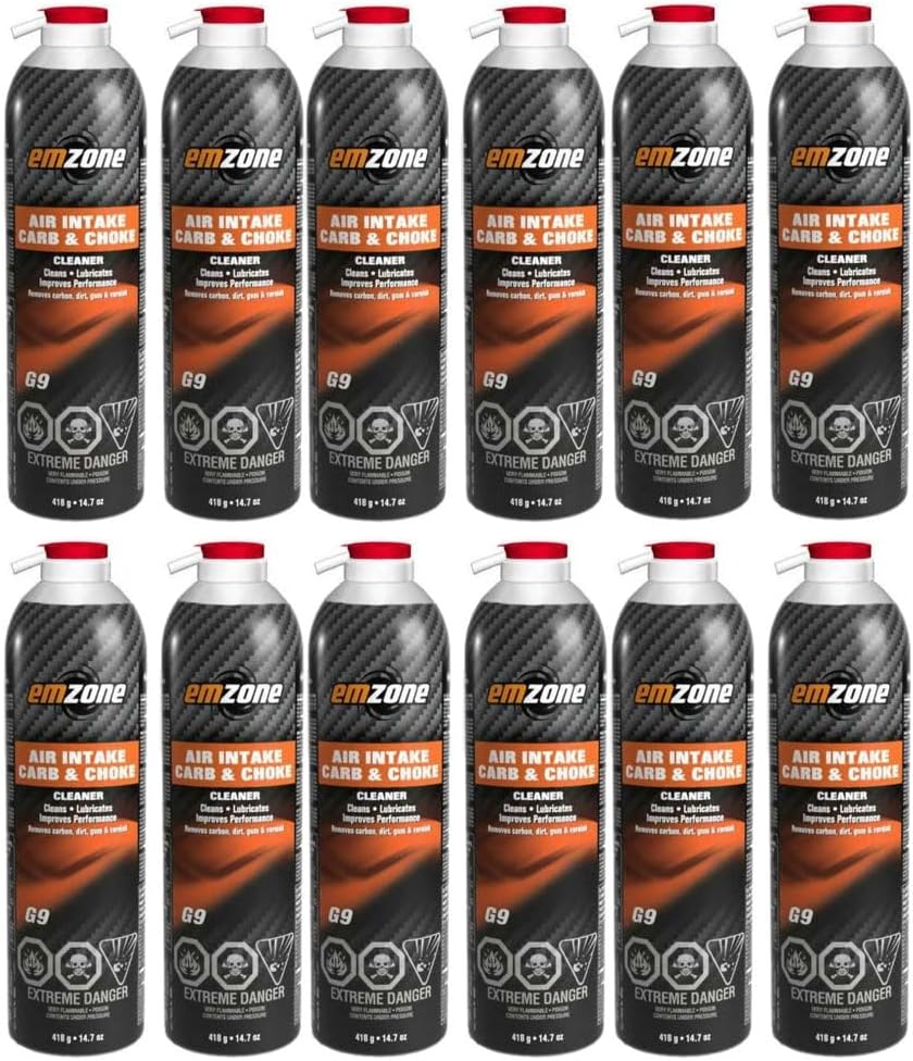 Emzone Carb And Choke Carburetor Cleaner 14.7 Oz, Pack of 12 Cans