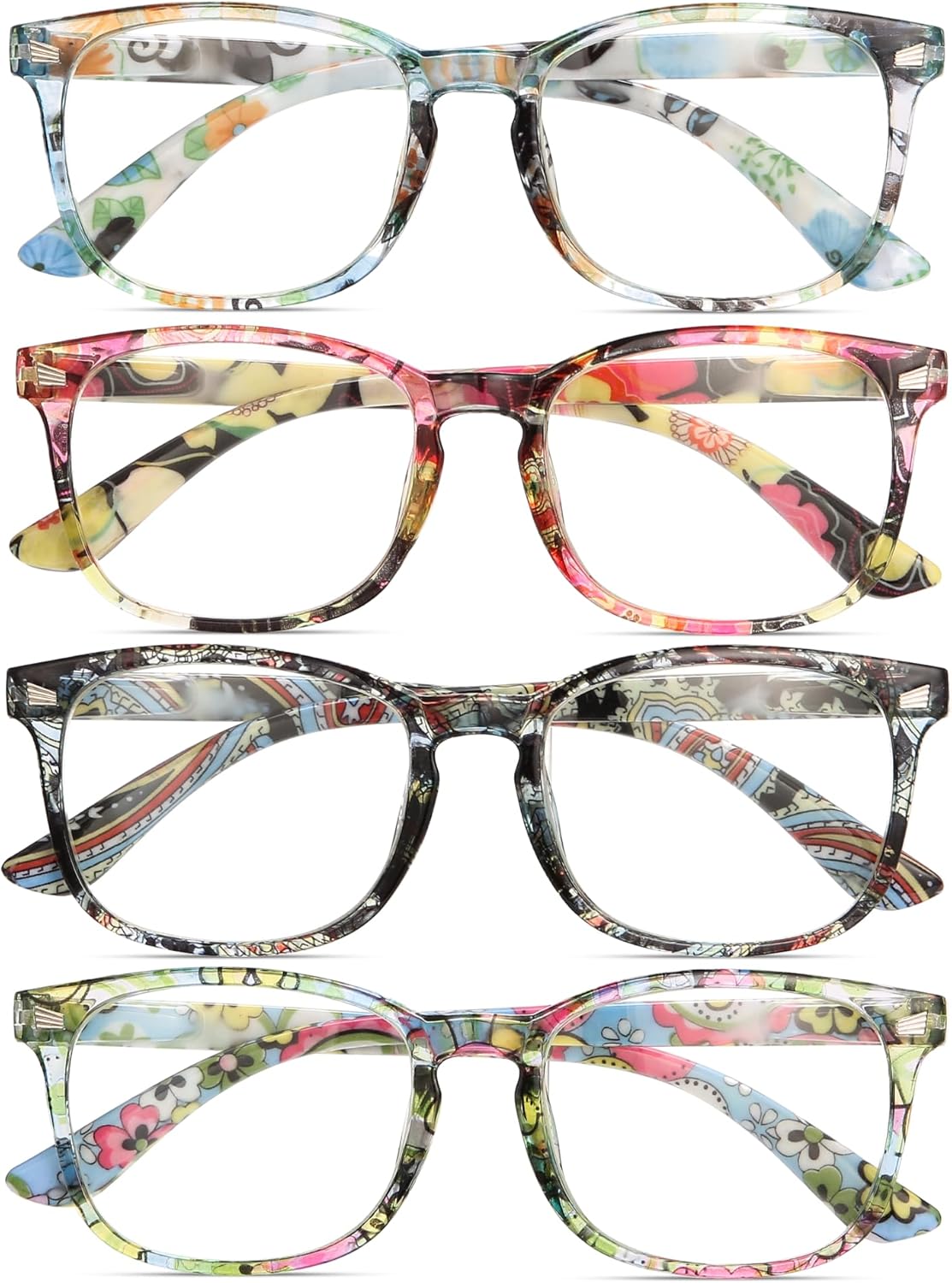 bls blues reading glasses for women/men, readers for women/men, eye glasses, blue light reading glasses, cheaters, eyeglasses a3 flowers 1.25 x