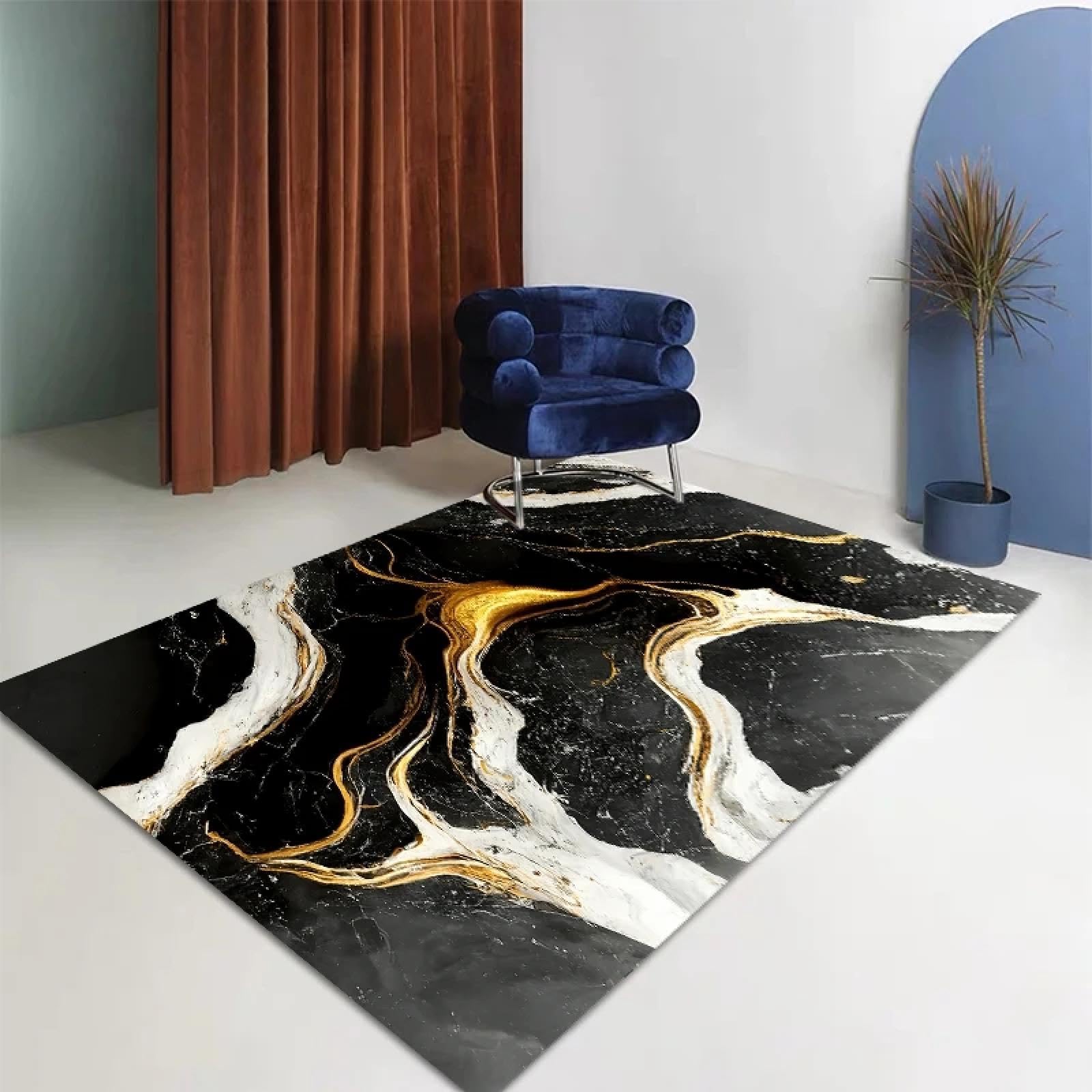 Alfombras de mármol abstractas para sala de estar JGGXHM alfombra moderna lavable 180x270cm