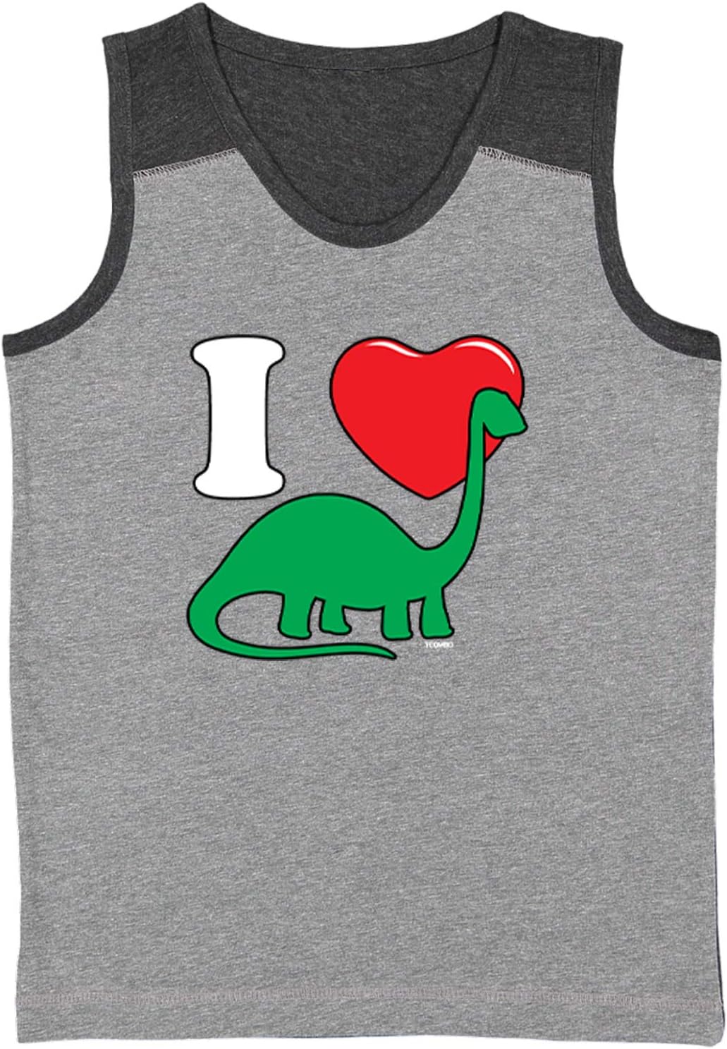 I Love Dinosaurs - Brachiosaurus Dino Youth Contrast Back Tank Top
