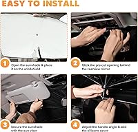 Vista 80 de KUST - Parasol plegable para parabrisas para BMW X1 E84, accesorios 2011 2012 2013 2014 2015, protector de visera de sol ajustable que bloquea