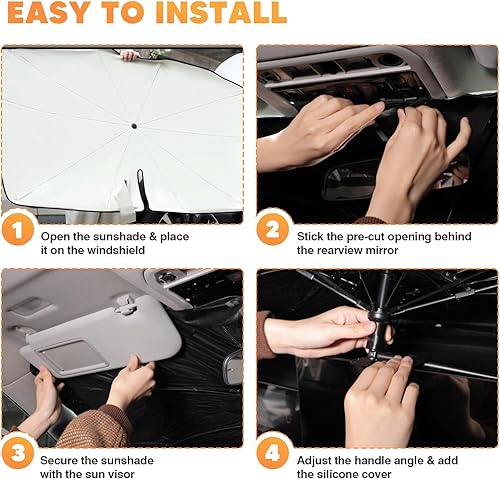 Miniatura 80 de KUST - Parasol plegable para parabrisas para BMW X1 E84, accesorios 2011 2012 2013 2014 2015, protector de visera de sol ajustable que bloquea