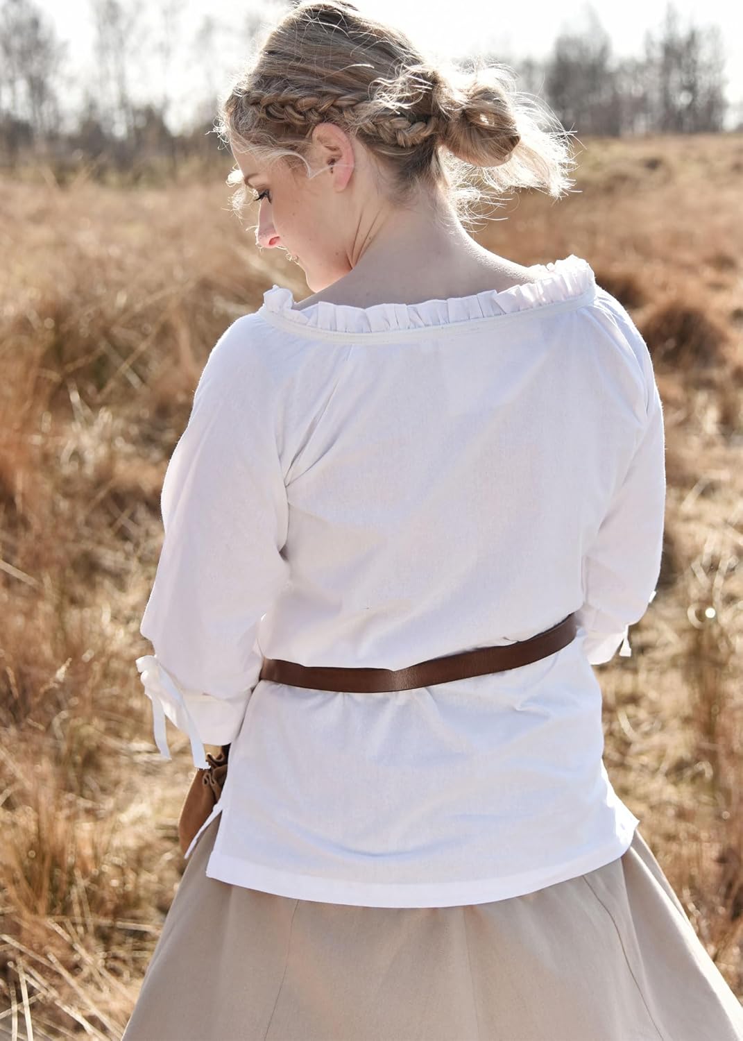 Battle-Merchant Medieval Blouse Birga, 3/4 Sleeves – Renaissance Peasant Blouse, Pirate Costume, Women Renaissance Shirt