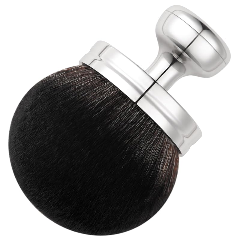 Pincel Kabuki extragrande docolor para maquiagem facial e corporal, cerdas sintéticas, cabeça oval de 7,4 cm, cabo metálico Rose gold