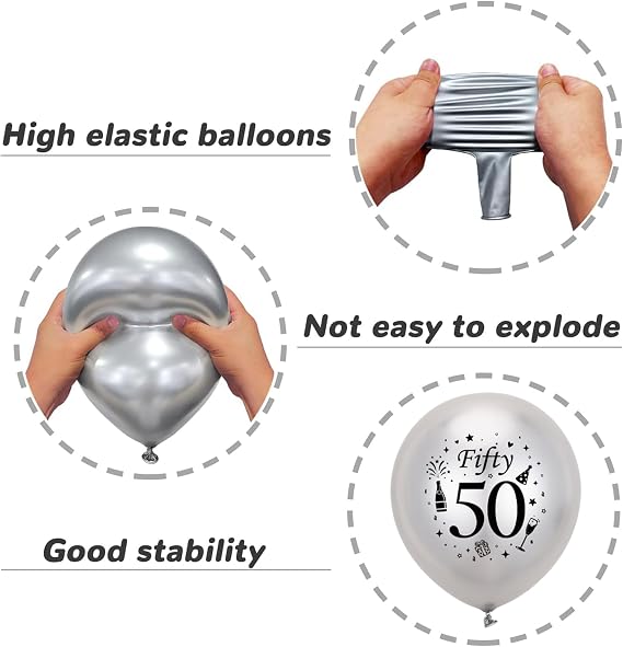 50th Birthday Balloons Decorations for Men Women, Awesome Since 1976