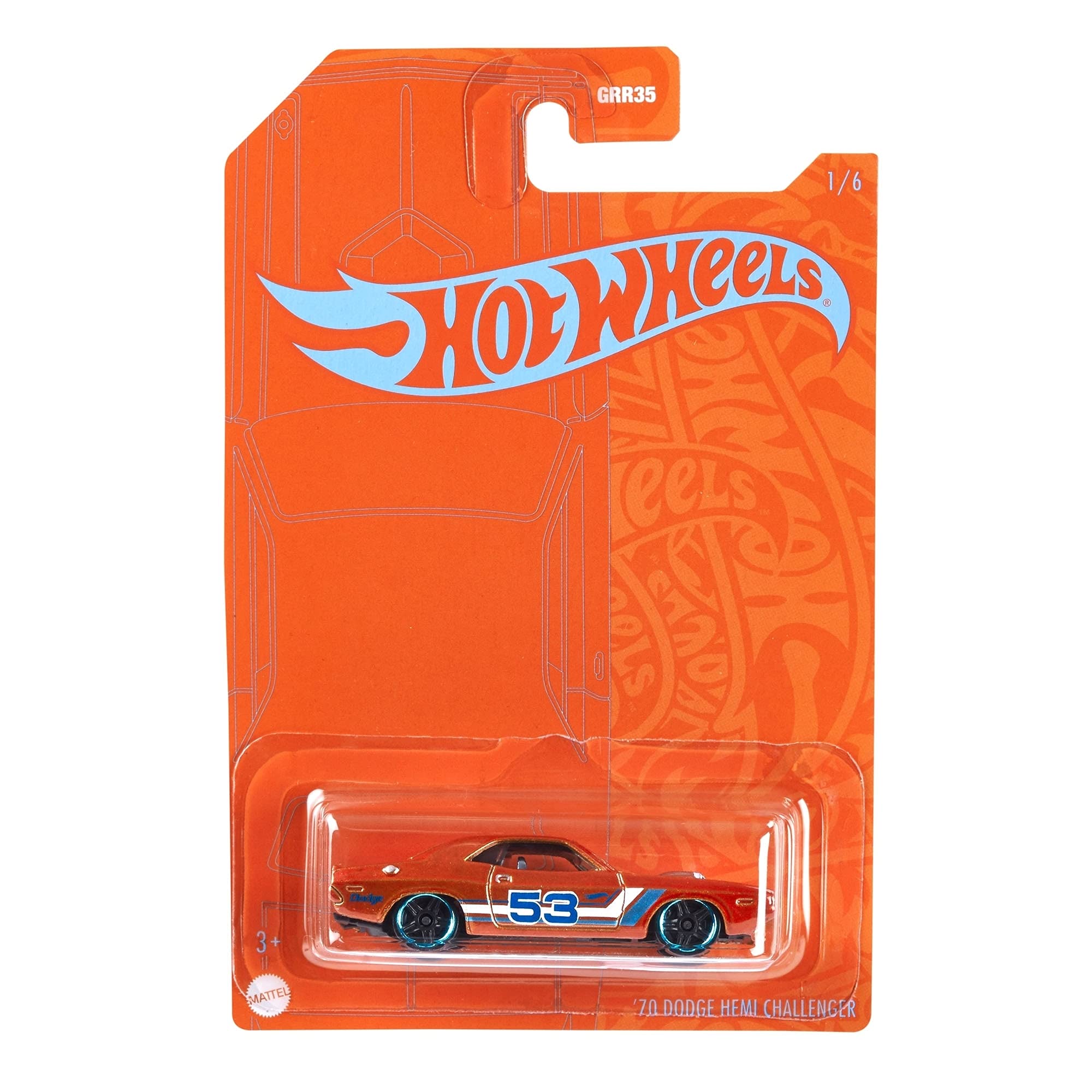 Hot Wheels - '70 Dodge Hemi Challenger - Orange and Blue - 1