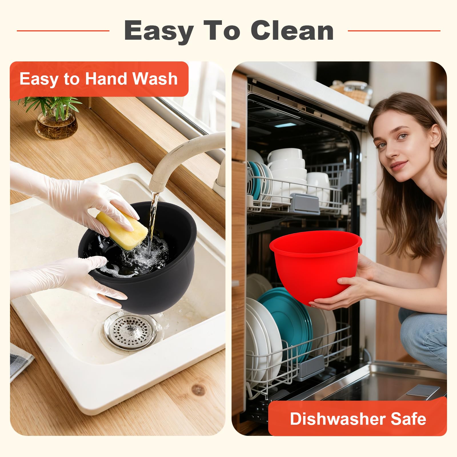 Mixaid siliconen liners for kantelbare keukenmixers van 5 liter