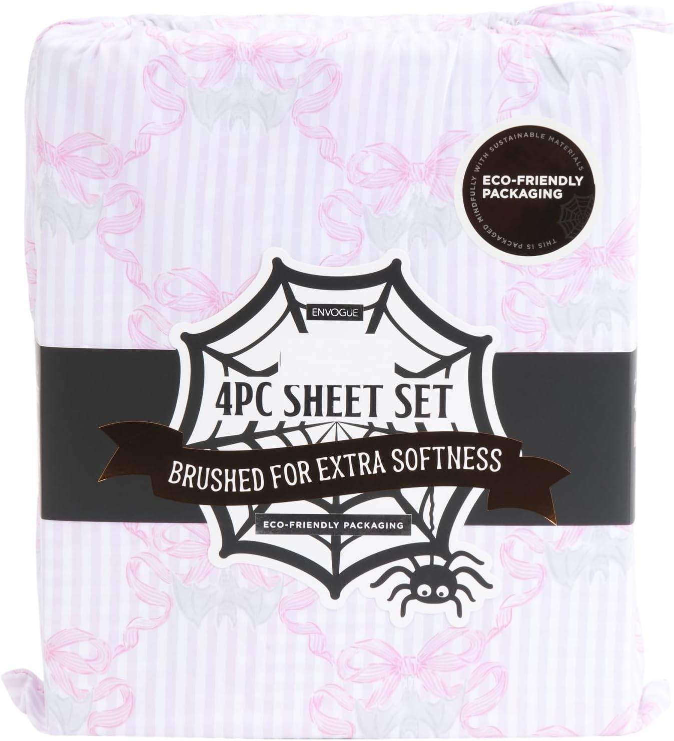 Envogue Bats & Pink Bows Halloween Sheet Set, King