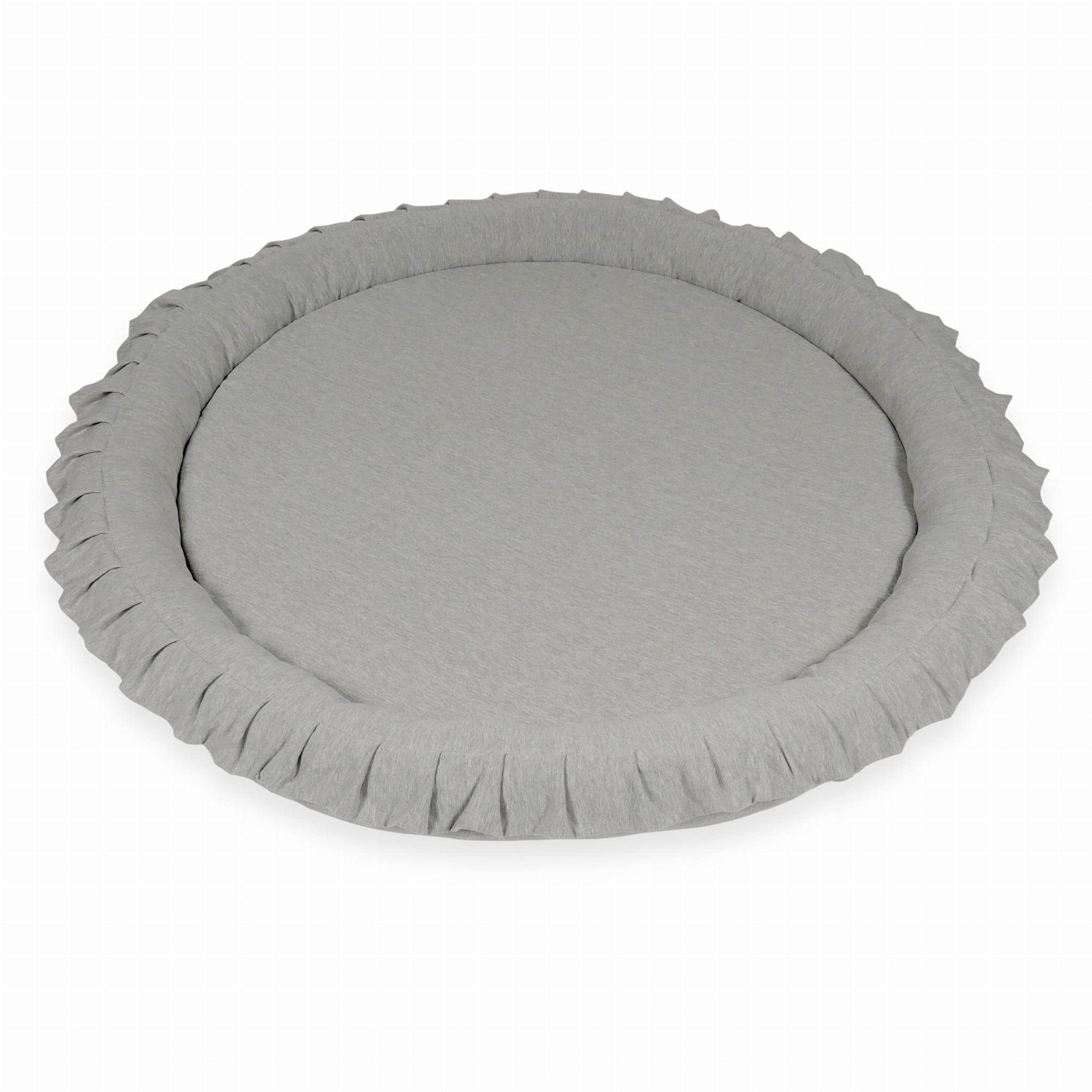 Mimii Baby Spielmatte 120 cm Rund hellgrau - Baby Spielnest aus Schaumstoff - Krabbelmatte mit Rand - Weiche Bodenmatte für Kinderzimmer - Sicher & Waschbar