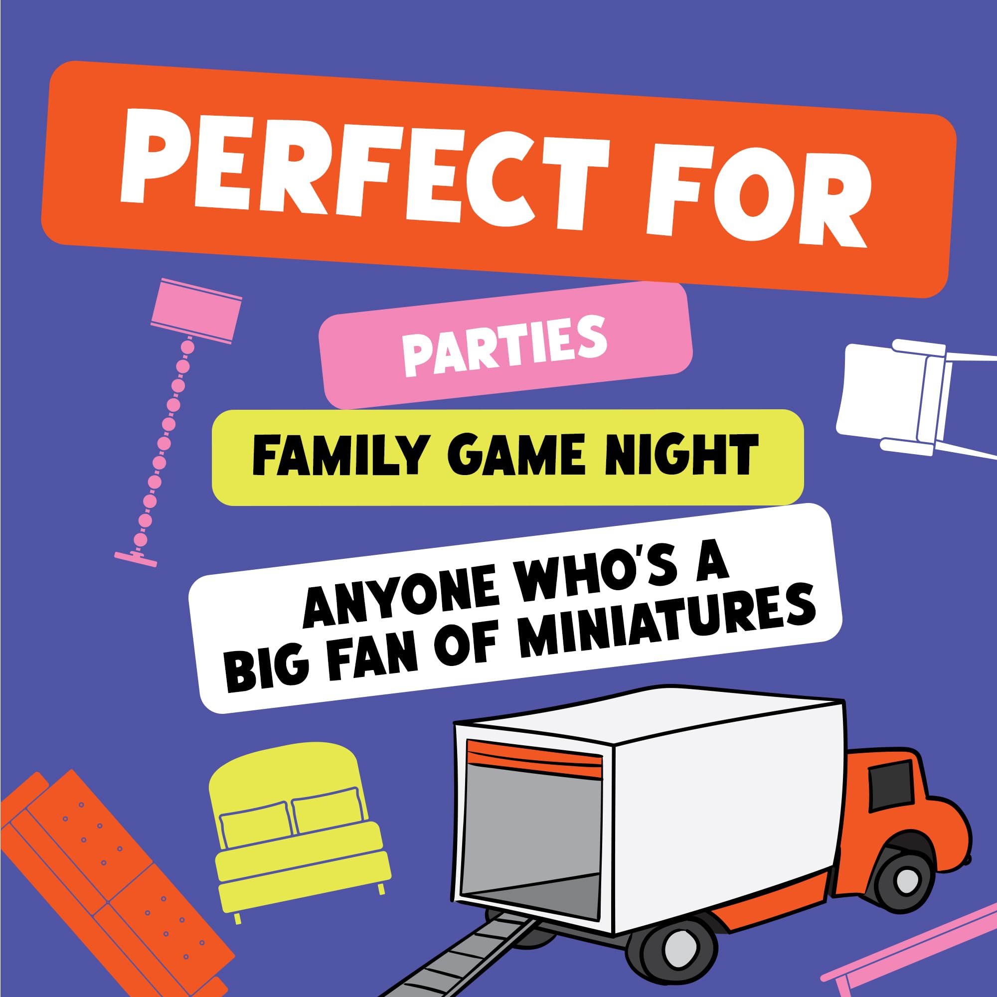 Giants Moving Tiny Furniture: By Exploding Kittens, 3-8 Players | Team up to move tiny furniture with giant hands in a fast, ridiculous dexterity game packed with mini pieces. Balance game