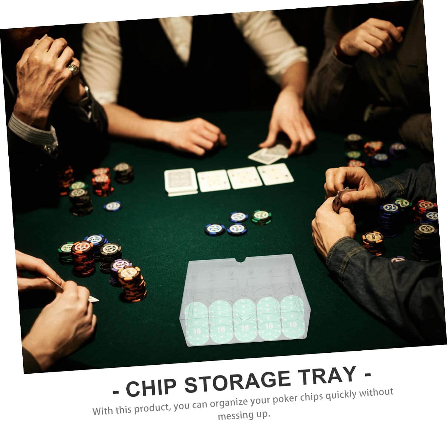 Acrylic Poker Chips Storage Box Organizer Bin for Poker Chips Portable Organizer Case
