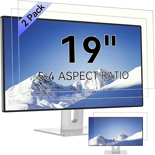 [Paquete de 2] Protector de pantalla de computadora de 19 pulgadas con bloqueo de luz azul para monitor de pantalla ancha 5:4, antirreflejos,