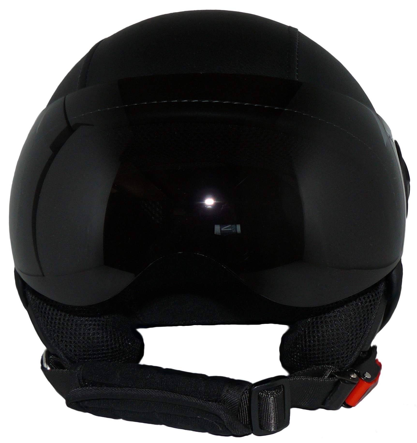 Męski kask motocyklowy H730, skórzany kask motocyklowy H730, skóra z powłoką ze sztucznej skóry, wzór pilotki, czarna powłoka ze sztucznej skóry, S EU