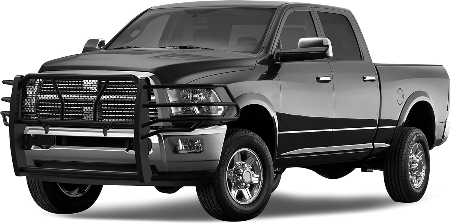 Black Horse RUGGED Heavy Duty Grille Brush Bumper Guard Modular Black Compatible with 2010-2010 Dodge Ram 2500|2010-2010 Dodge Ram 3500|2011-2018 Ram 2500|2011-2018 Ram 3500-RU-DORA10-B