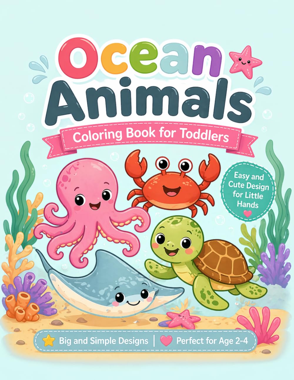 Ocean Animals: Colouring Book for Kids