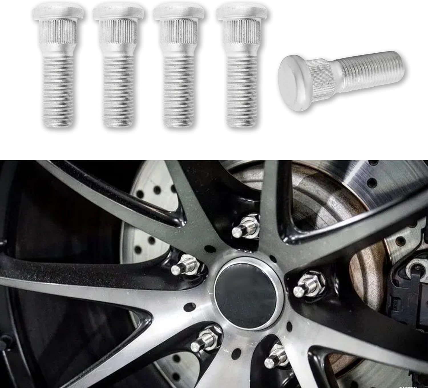 5PCS Wheel Studs, M12×1.5 Car Wheel Studs, Steel Tire Studs Replacement OEM9094202037,9094202067, Essential Car Accessories Lug Bolts Secure Wheel Hubs Fit for Toyota Chevy Lexus Scion Pontiac