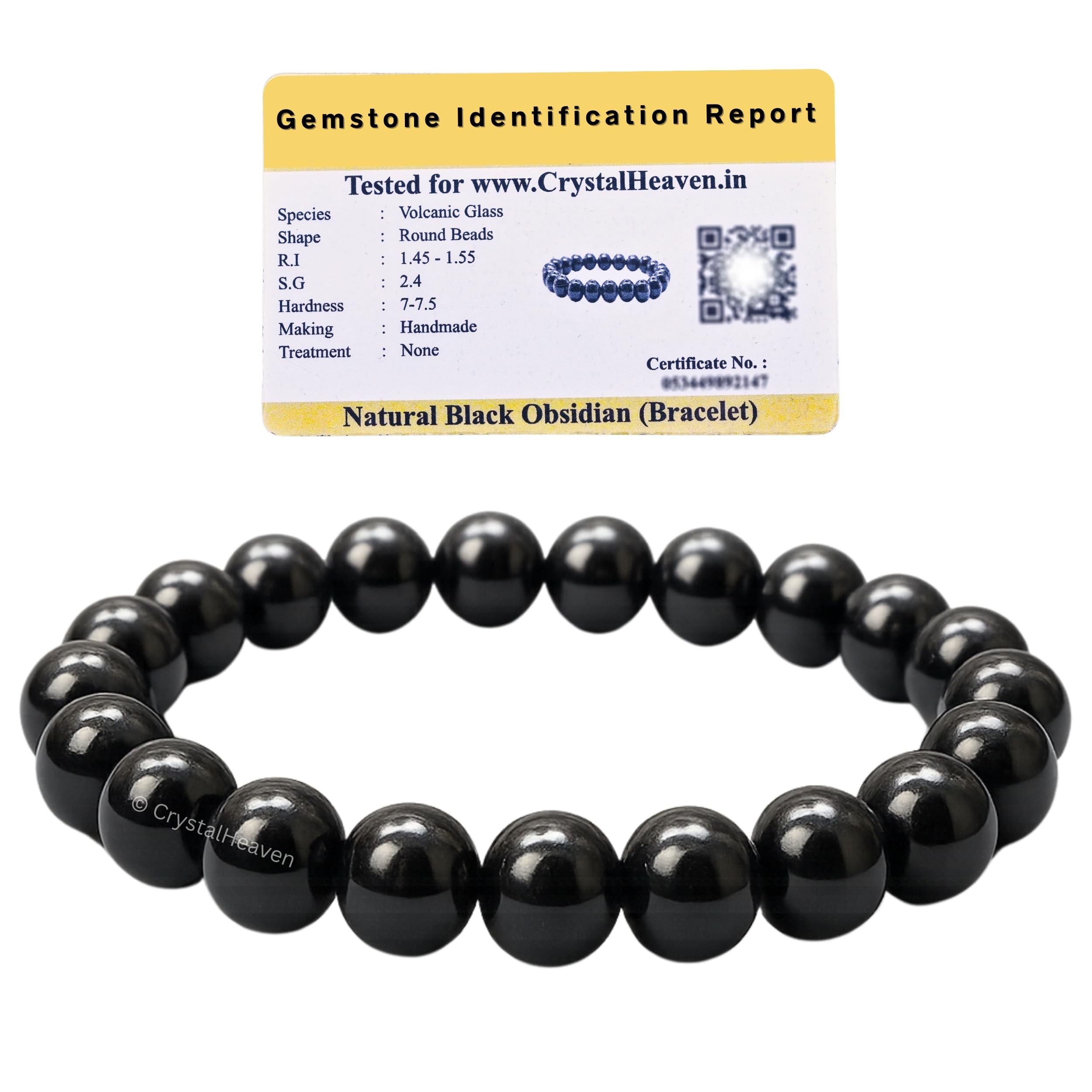 Crystal HeavenCertified Crystal Bracelet for Women Men with Healing Crystal and Reiki Stone - Original Authentic Elastic Beaded Bracelet for Money, Success & Positive Energy