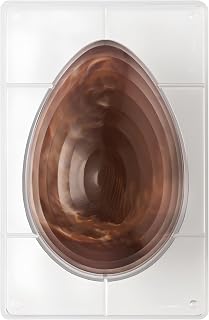 DECORA, 0050066 Schokoladenei-Form mit gerippter Oberfläche aus Polycarbonat 1 Kavität 230 x 163 mm, Ideal für die Herstellung von glänzender und knuspriger Schokolade, Made in Italy.
