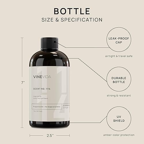 Miniatura 1118 de VINEVIDA [4 onzas] Aceite de fragancia de madera de teca de caoba para fabricación de velas y fabricación de jabón, aromas de velas prémium para