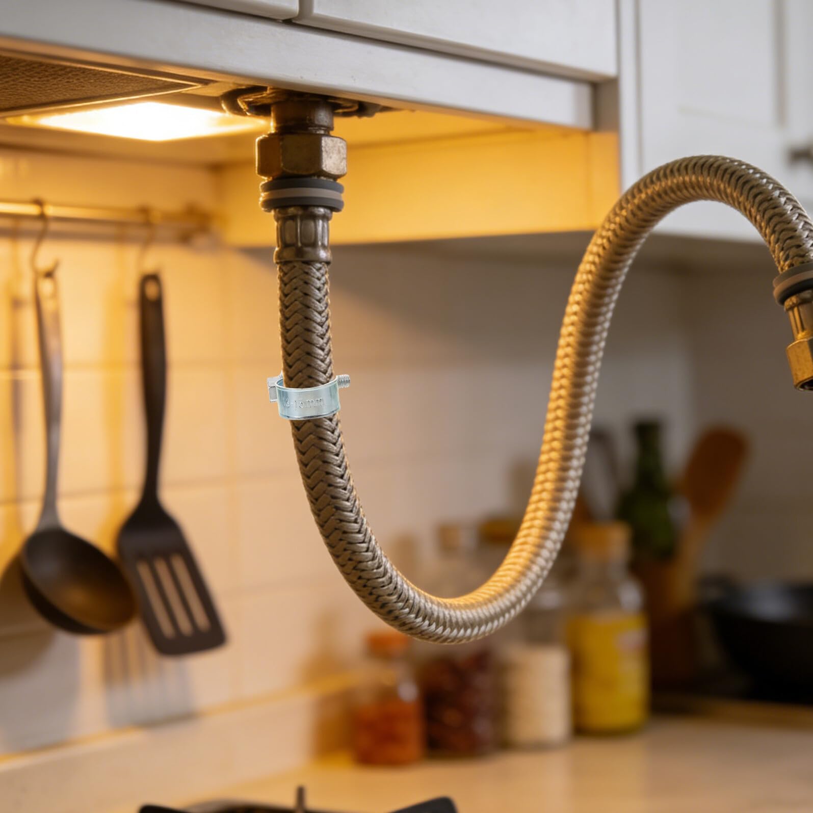 30 Unidades Kit Surtido de 30 Abrazaderas de Inyección de Combustible para Mangueras de 1/4, 5/16 y 3/8 Pulgadas, Metal Protección Anticorrosión y Ajuste Firme para Diésel