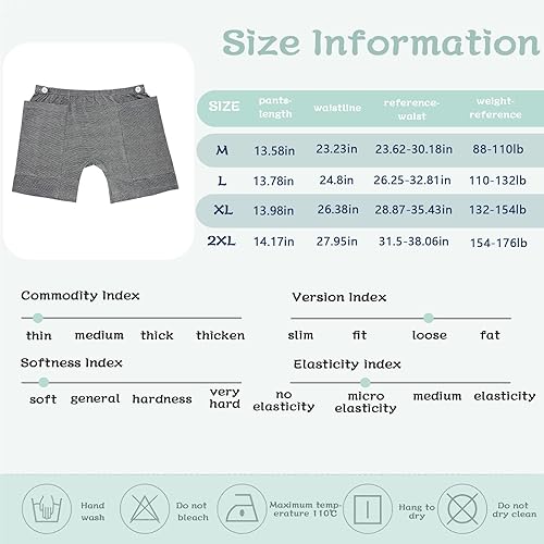 Miniatura 3 de Pantalones para el cuidado de la incontinencia, pantalones cortos de drenaje de ostomía, pantalones de fístula, soporta hasta 2 x 67.6 fl oz,