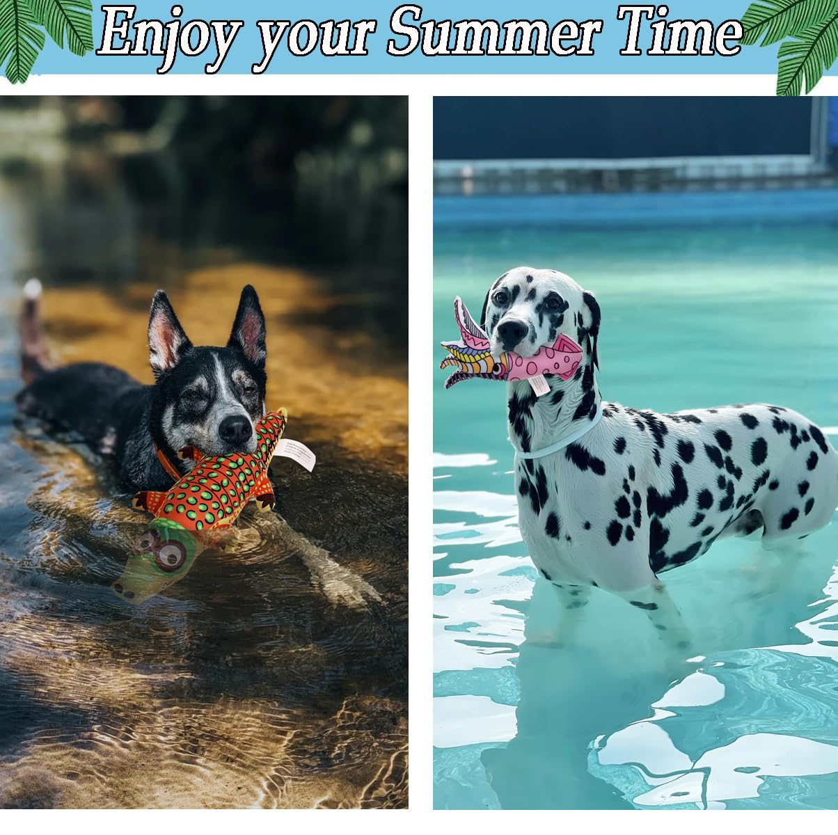 Quietschendes Wasser-Pool-Spielzeug für Hunde, interaktives Sommer-Essentials, schwimmendes Hundespielzeug für kleine Meidum-Hunde, Wasser-Strand-Apportieren