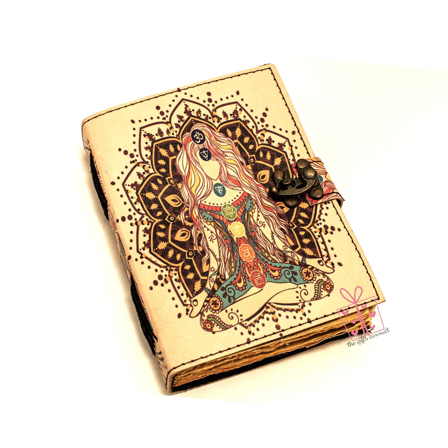 Diario de cuero de siete chakras ideal para meditar junto al altar y anotar tus sueños