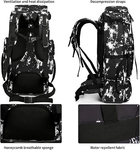 Miniatura 10 de Mochila de senderismo para hombres 70L100L, mochila militar Molle 3 días paquete de asalto para escalada