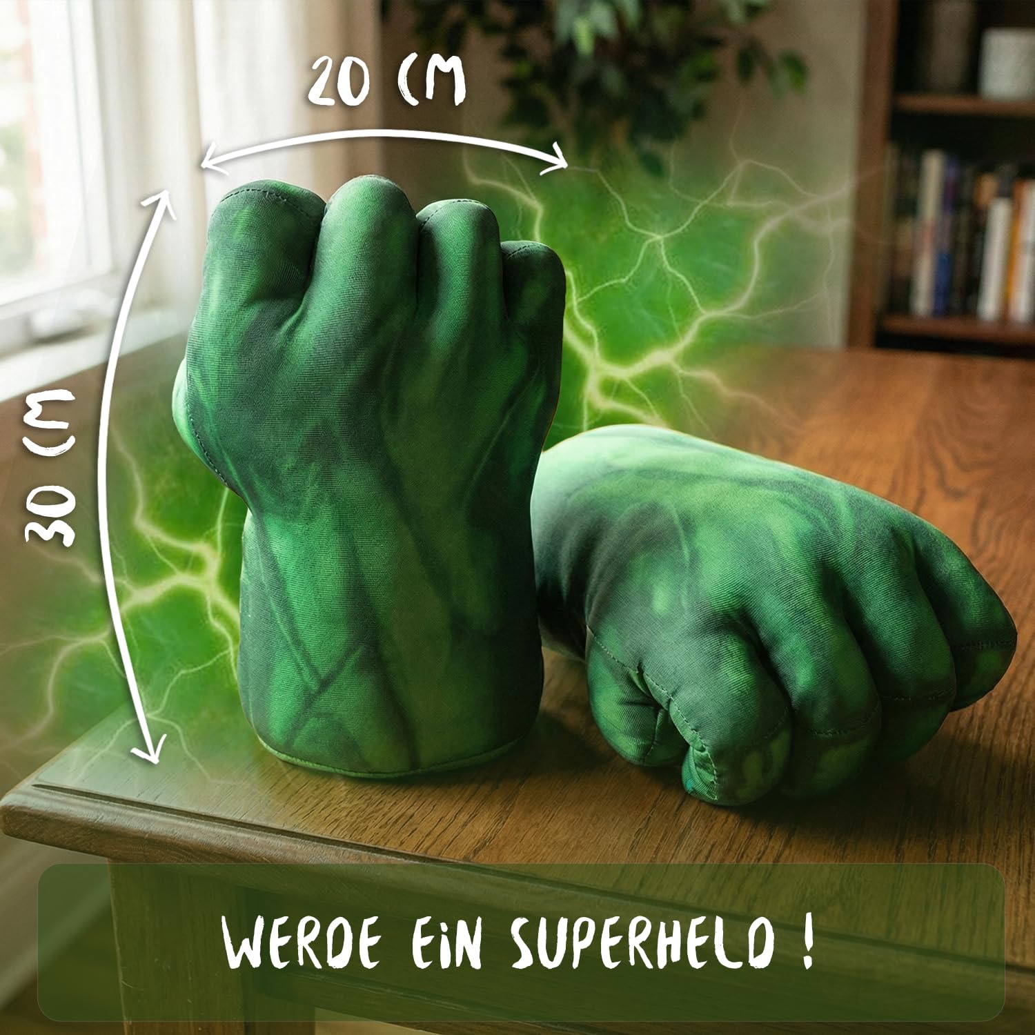 Hulk Riesen-Boxhandschuhe | Superheld | Kinderspielzeug | Schaumstoff-Faust mit Riemen | Ungewöhnliches Geschenk | Cosplay | Spiele | Halloween | Verkleidung | Kostüm | 100% Spaß | OriginalCup®