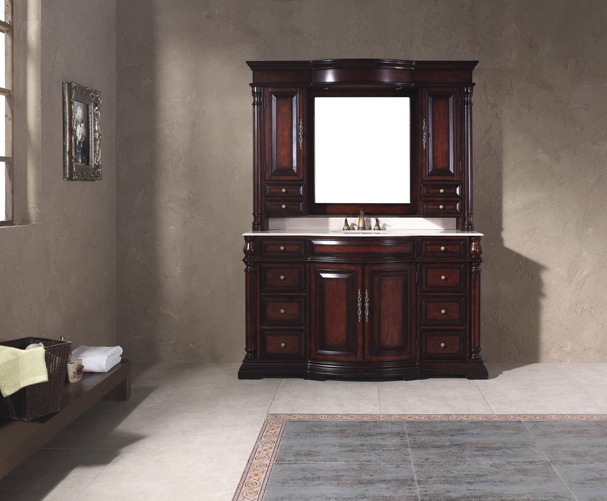 Egwene 60" Bathroom Vanity with Sink and Mirror no backsplash