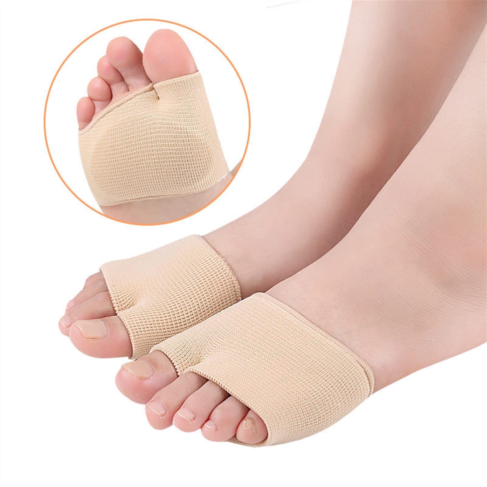 paio di cuscinetti per maniche metatarsali per donne e uomini, mezza punta, alluce valgo, cuscinetti in gel per avampiede, cuscino, mezza calza, per prevenire vesciche, piedi diabetici