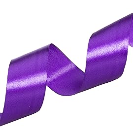 YASEO 1 1/2 Inch Purple Solid Satin Ribbon, 50 Yards Craft Fabric Ribbon for Gift Wrapping Floral Bouquets Wedding Party Decoration
