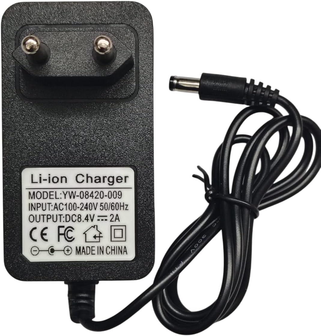 KP Original 8.4V 2A 18650 Battery Pack Lithium Battery Charger Constant Voltage Constant Current Plug DC 3.5 MM Lithium Battery Li-ion Lipo Lithium Polymer Charger with Indicator (2A)