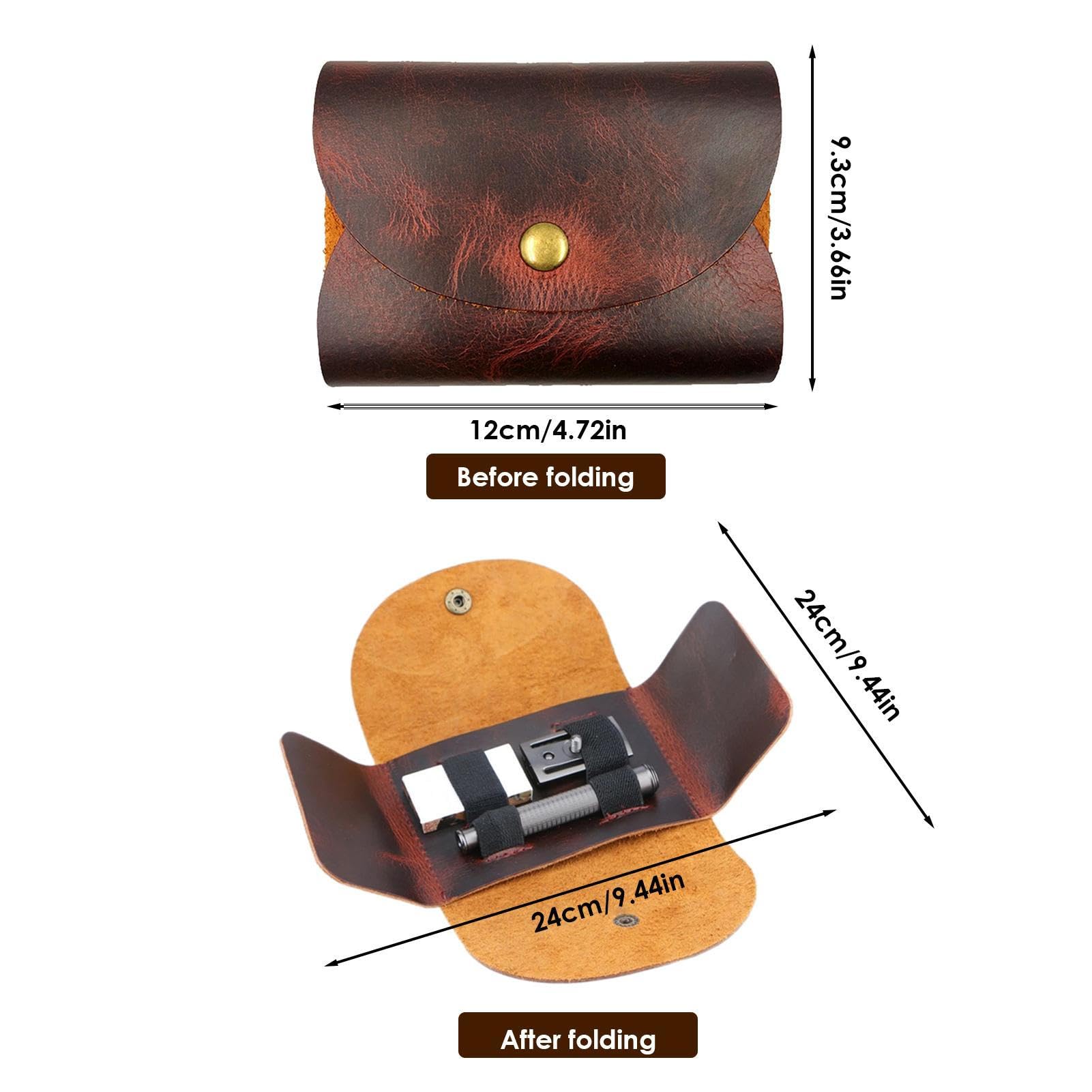 GLANSI Leather Razor Case, Safety Razor Travel Pouch, Protector, Portable, Wear Resistant, Unisex, 1