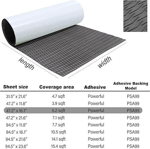 Miniatura 78 de HZshark Hoja de espuma EVA para cubierta de lancha, almohadilla de tracción universal para tabla de surf, almohadilla de agarre antideslizante, hoja