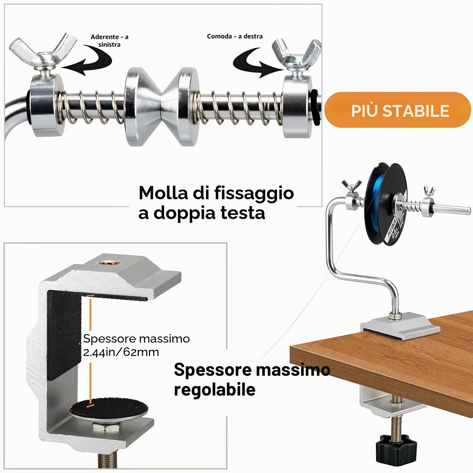 THKFISH Filo Accessori Imbobinatore per Mulinelli Pesca Linea Avvolgitore Avvolgi Bobina Pesca Avvolgitore Filo da Pesca/Filo Rimuovi
