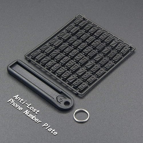 Miniatura 3 de TANGSEN Llavero de cuero rojo antipérdida, placa de número de teléfono de metal mate, resistente, desmontable, llavero, gancho de clip, mosquetón y