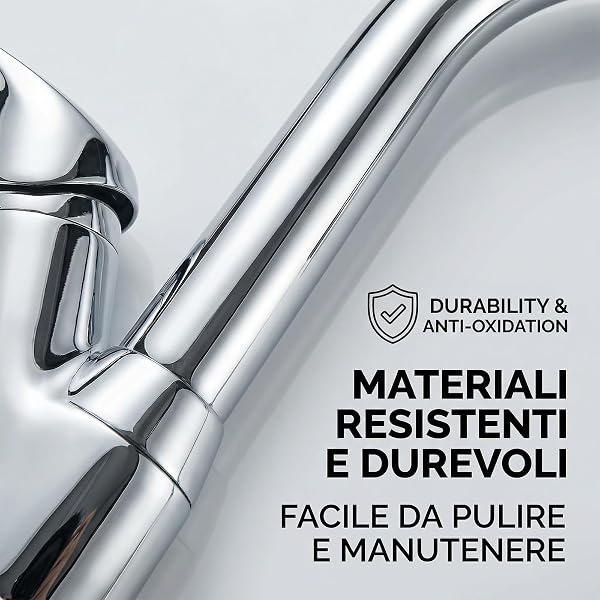 VOLTIX Rubinetto da Cucina Girevole a 360°, Miscelatore Monocomando per Lavello, Rubinetto per Acqua Calda e Fredda - 3