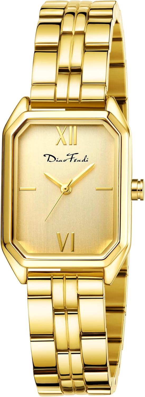 Diaofendi Women's Petite Gold Watch,Dress Analog Waterproof, Stainless Steel Bracelet Watches for Women