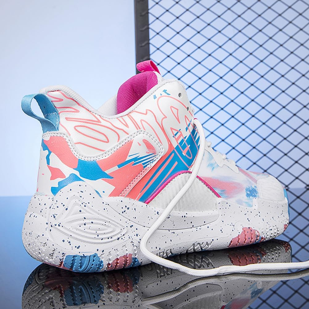 VAXAV Unisex Women's Men's Fashion High Top Basketball Shoes Non Slip Outdoor Tennis Sneakers