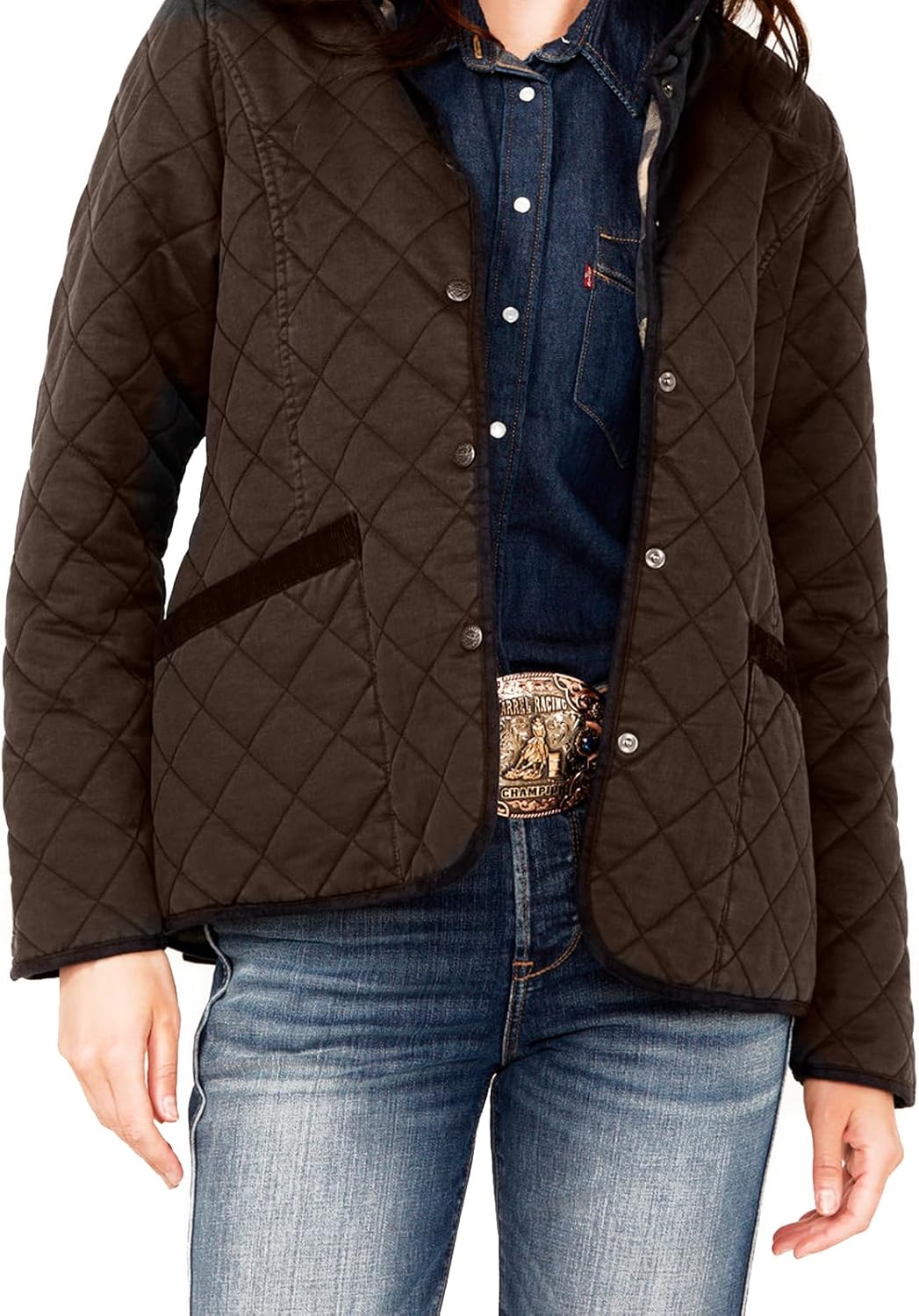 Outback Trading Company Women's Canyonland Barn Water-Resistant Warm Durable Quilted Casual Outdoor Western Jacket w/Snaps