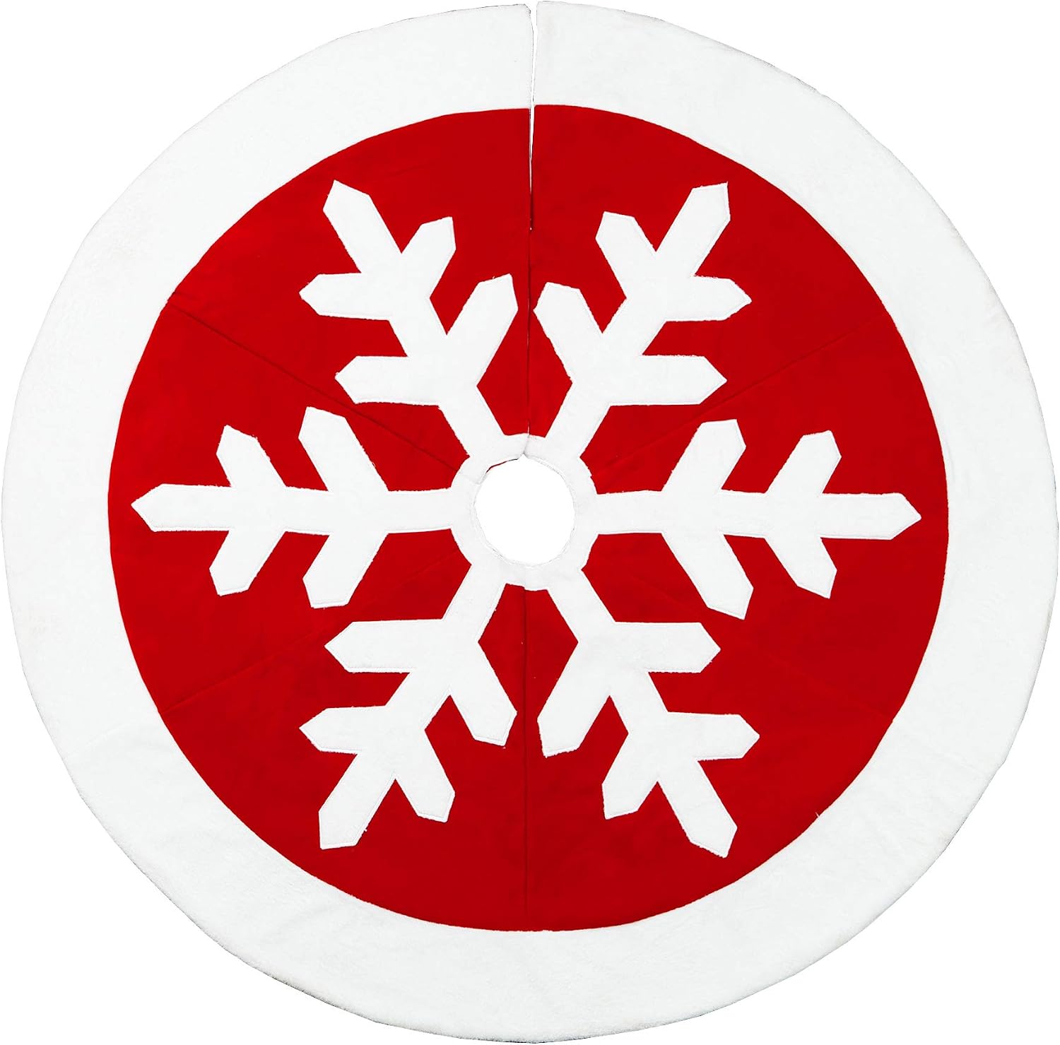 48 Inch Faux Fur Christmas Tree Skirt Snowy White Tree Skirt for Christmas Decorations